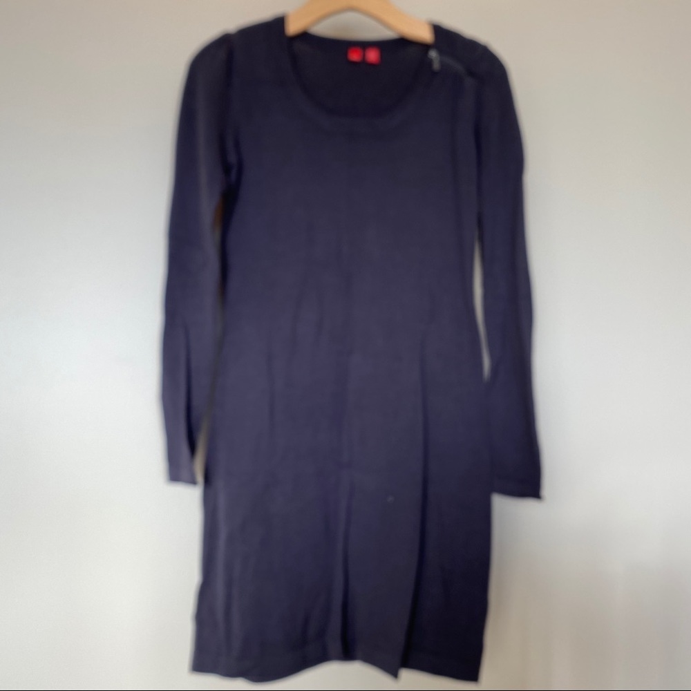 Esprit dress long sleeve scooped crew neck blue women's size small